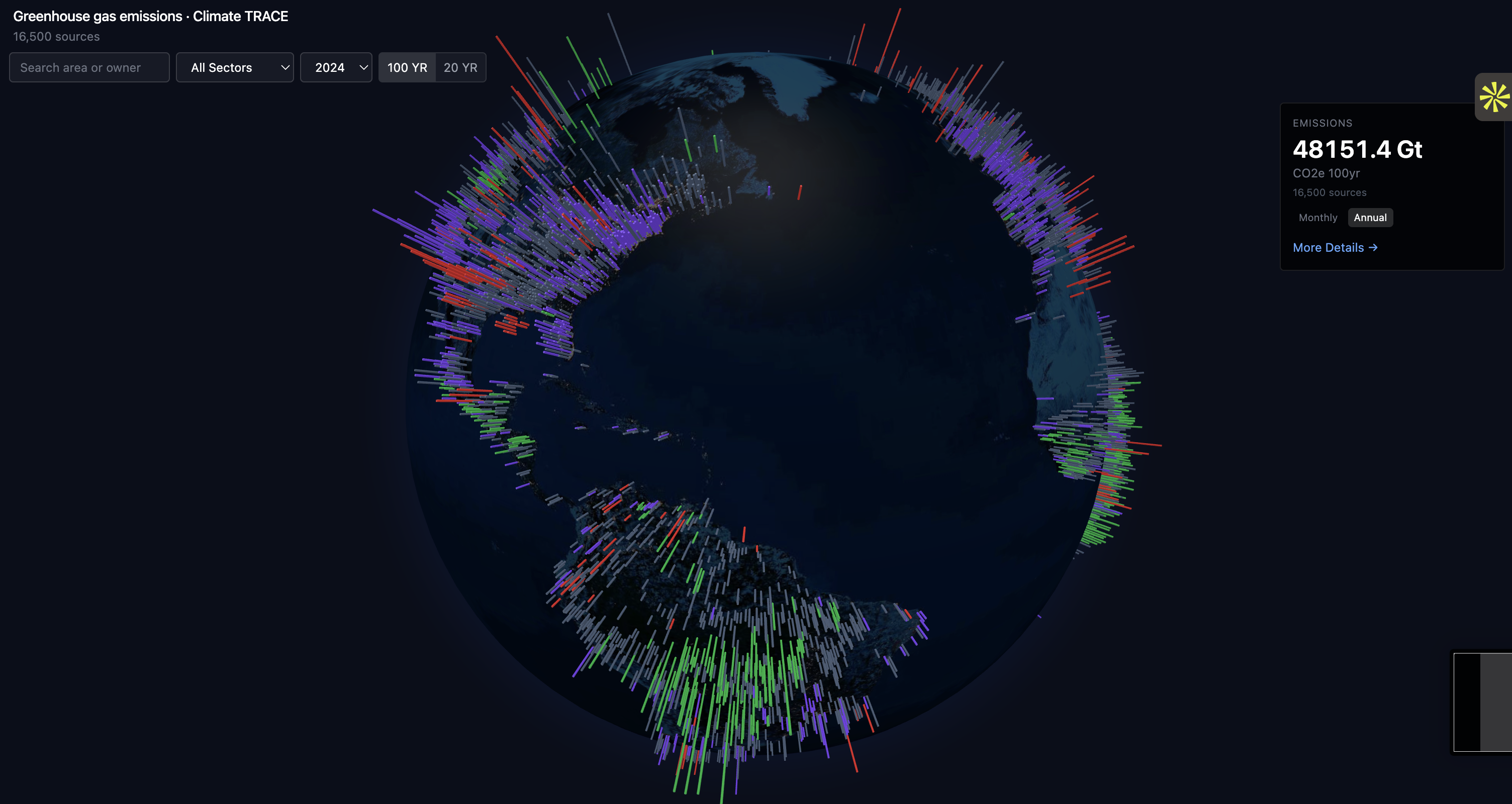 Climate Globe 3D visualization