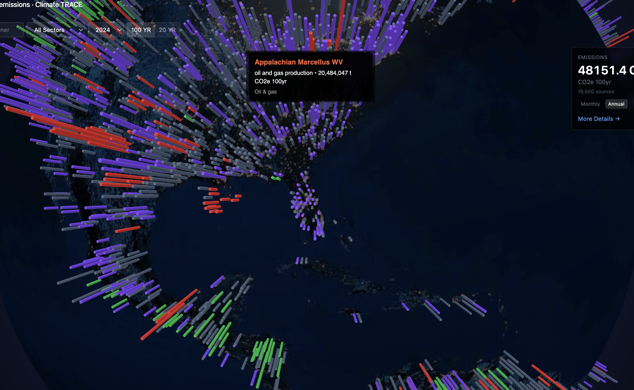 Climate Globe - climate data layers