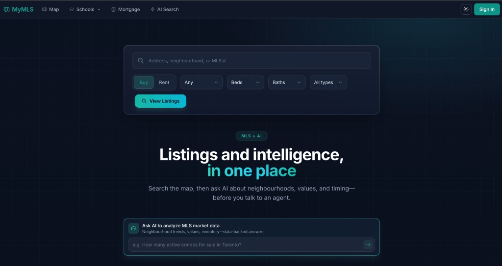 MyMLS landing page